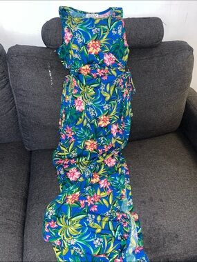 Floral Blue Tropical Dress